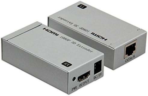 DISTANCER TH101 HDMI Extender over Ethernet over Single Cat5e Cat6 Cable(Transmitter and Receiver Set) Support 1080p 3D HDMI 1.3 HDCP 1.2 Up to 165ft(50m) - Silver