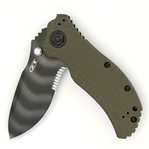 Zero Tolerance ZT0301ST Ranger Green Folder Knife with SpeedSafe and Partial Serration Zero Tolerance ZT0301ST Ranger Green Folder Knife with SpeedSafe and Partial Serration