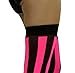 ToBeInStyle Women's Wide Vertical Striped Thigh Hi Stockings - One Size - Black W/Hot Pink Wide Stripes
