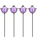 18 Mini Decorative Glass Garden Lamp Torches Purple 4 Pack