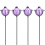 18" Mini Decorative Glass Garden Lamp Torches Purple 4 Pack