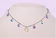 Necklace - N257 - Swarovski (tm) Crystal Heart with Dangles ~ Violet (Purple)