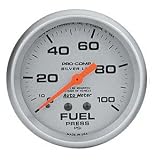 Auto Meter 4612 Silver Liquid Filled Mechanical Fuel Pressure