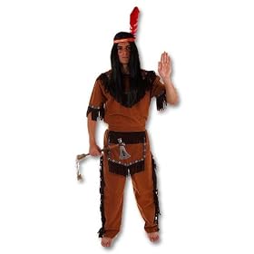 Adult Men's Native American, Red Indian Fancy Dress Costume. One Size Costume But Usually Fits Mens Small, Medium And Large. Perfect For A Stag Do or for any Cowboys and Indians Inspired Events.