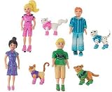 Polly Pocket Pet Friends Gift Set with 4 Dolls and 28 Fashions & Accessories