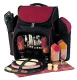 Outdoor Living : Picnic Plus Tandoor Burgundy Picnic Backpack For Four 4-person
