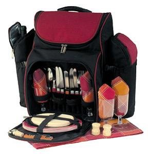 Childrens Toyshop  Outdoor Living : Picnic Plus Tandoor Burgundy Picnic Backpack For Four 4-person