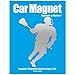 Lacrosse Male Player Car Magnet Chrome