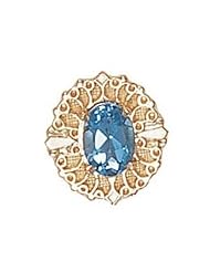 14 Karat Gold Blue Topaz Slide GS441-BT