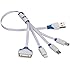 Vastar&reg; Premium Quality 4 in 1 Multiple USB Charging Cable Adapter Connector with 8 Pin Lighting / 30 Pin / Micro USB / Mini USB Ports for iPhone 6s, 6s Plus, iPhone 6, 6 Plus, 5 / 5S / 5C, 4S 4, iPad 4 3 2, iPad Air, iPad Mini, iPod touch 5th Gen, iPod Nano 7th Gen, Galaxy S2, S3, S4, and More