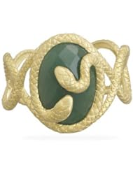 18 Karat Gold Plated and Aventurine Cuff Bracelet