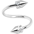Clear Gem Spikes Spiral Twister Barbell