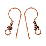 Real Copper French Wire Earring Hooks With Coil and Daisy (10 PAIRS)