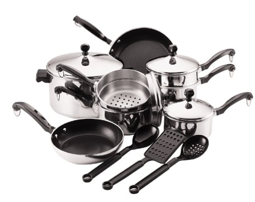 Farberware Classic 15-Piece Stainless-Steel Cookware Set