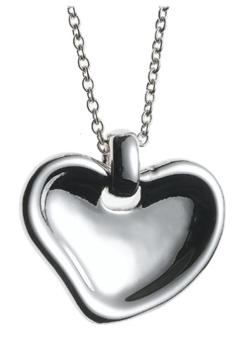 Sterling Silver Scoop Heart Pendant, 18