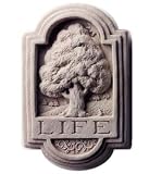 Cast Stone TREE OF LIFE Wall Plaque GARDEN Concrete SCULPTURE Statue
