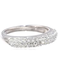 Carnevale Sterling Silver White Ring with Swarovski Elements, Size 7