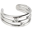 10k White Gold Cubic Zirconia Trio Band Toe Ring