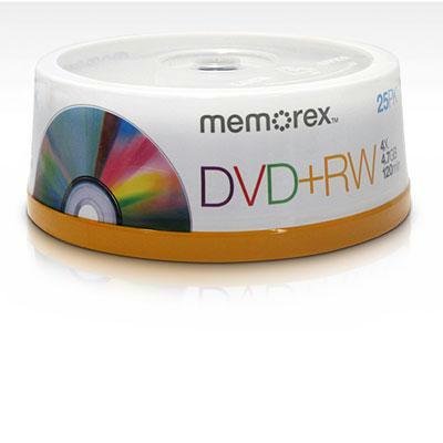 Memorex 4X DVD+RW Rewritable Media 25 Pack in Cake Box