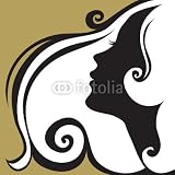 Wallmonkeys Peel and Stick Wall Decals - Closeup Decorative Vintage Woman with Beautiful Hair - Removable Graphic