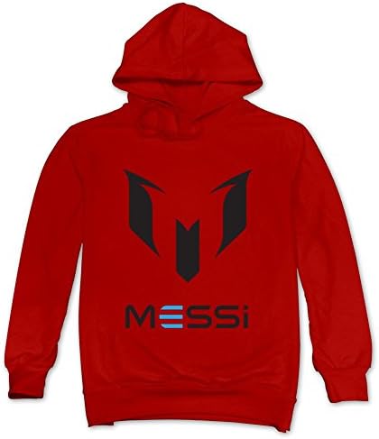 CAILING Men's Lionel Messi Personal Logo Custom Hoodie Red L