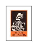 Happy Halloween, Skeleton Framed Art Pre-Matted Poster Print, 11x14