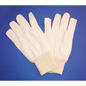 100% Cotton Canvas Gloves, (Sold By Dozen) Large by 