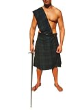 Kilt Schottenrock Gr. XL dunkelgrün kariert NEU