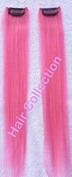 Hair Collection-12" PINK 100% Human Hair Clip in on Extensions - 1.75"widex2pcs