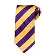Thick Striped Woven Silk Necktie - Purple and Gold