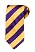 Thick Striped Woven Silk Necktie - Purple and Gold