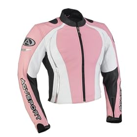 AGV Ladies Xena Leather Motorcycle Jacket Pink Small by Ladies' Leather Motorcycle Jackets