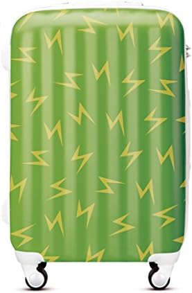 14'' 18'' 20'' Green Colored Lightning Print Carry on Rolling Travel Luggage on Wheels (14'')