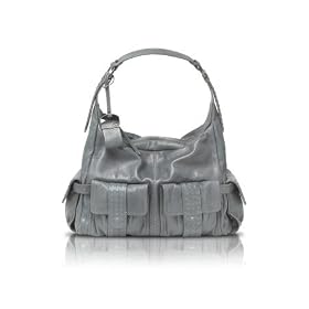 Francesco Biasia Motion - Calf Leather Shoulder Bag Gray