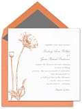 Mandarin Poppy Flat Square Invitation with Terra Cotta Envelope