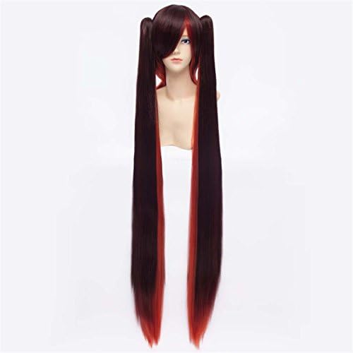 Winson long straight black mixed red VOCALOID Hatsune Miku ponytails cosplay hair wig