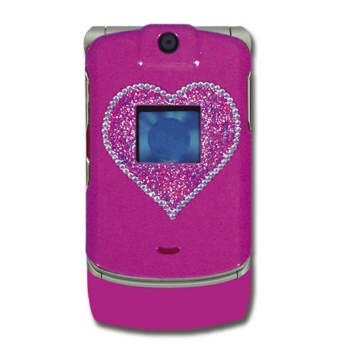 Playboy Snap On Case Glitter with Stone for Motorola V3 (Pink)