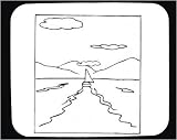 Mouse Pad with black and white, picture, painting, hills, Europe, clouds, boat, sailing, water, sky, Norway