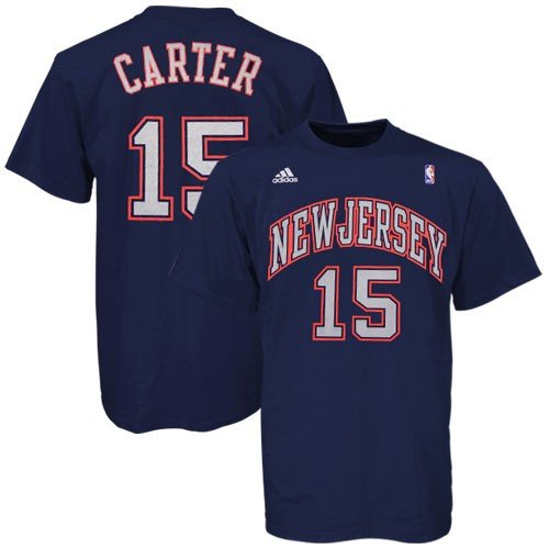 adidas New Jersey Nets #15 Vince Carter Navy Blue Player T-shirt
