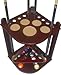 10 Cue Stick and Pool Table Ball Floor Rack Mahogany Finish