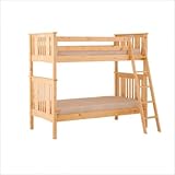 IMAGE OF Base Camp Twin over Twin Bunk Bed with Angled Ladder / Guard Rail in Natural