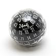Role Playing Dice - D100 Opaque Black & White Spherical Dice / Die - Made in USA - "ZOCCHIHEDRON"