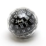 Role Playing Dice - D100 Opaque Black & White Spherical Dice / Die - Made in USA - "ZOCCHIHEDRON"