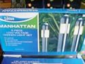 LOTUS STAINLESS STEEL MANHATTAN GARDEN LIGHTS SET OF THREE