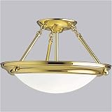 Progress Lighting Eclipse Polished Brass Two-Light Fluorescent Ceiling Light