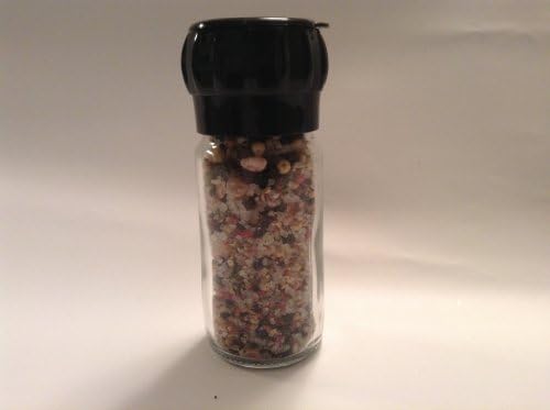 Gourmet Salt and Pepper blend in a Refillable Glass Grinder/Mill