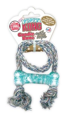 THE KONG COMPANY Puppy Goodie Bone With Rope Extra-Small