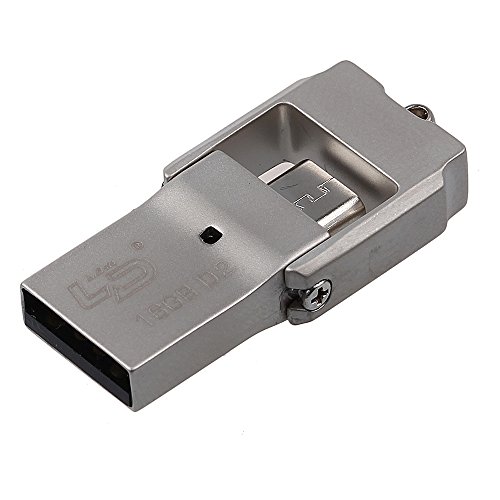 DBPOWER Mini 16GB OTG USB 2.0 Flash Drive fuer Android-Handy, Unterstuetzung OTG-Funktion (Kann auf Den Meisten Neuen Android-Smartphone Tablette Nach 2012 Verwendet Werden)