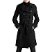 Phistic Women's Double Breasted Cashmere Blend Trench Coat in Black, Dark Gray or Pecan