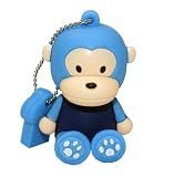 Produkt-Bild: 8GB Baby Monkey Sitzen Affenbaby USB 2.0 High Speed Silikon Stick Pen Disk f&uuml;r Windows und MacOS gro&szlig;es Geschenk (8GB, Sitzen Blau)